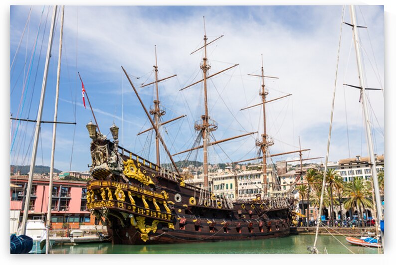 Pirate galleon Neptune in Genoa Italy. Ship replica. by Paolo Modena