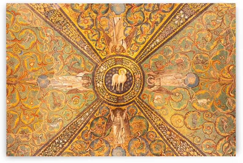 Italy San Vitale Basilica interior decor with mosaic by Paolo Modena