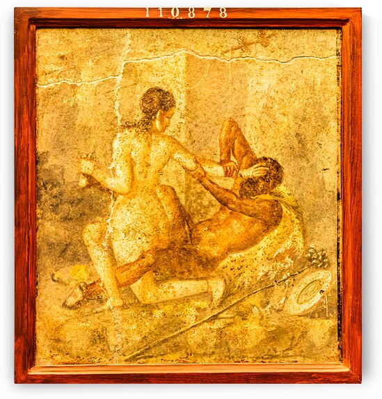 Erotic Fresco Detail from Pompeii Naples Archeological Museum   by Paolo Modena