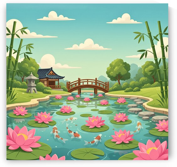 Serene Japanese Garden Scene by Sihemsoso