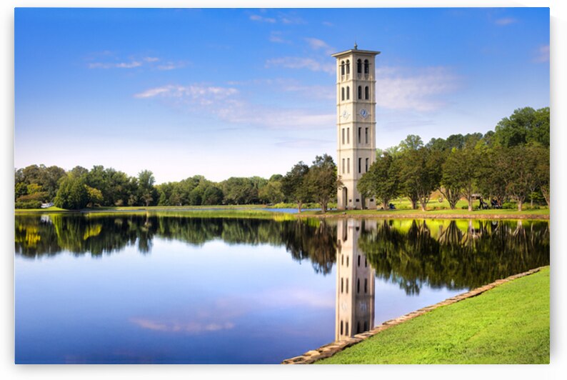 Furman University Bell Tower on the Lake   SC by Shelia Hunt Photography