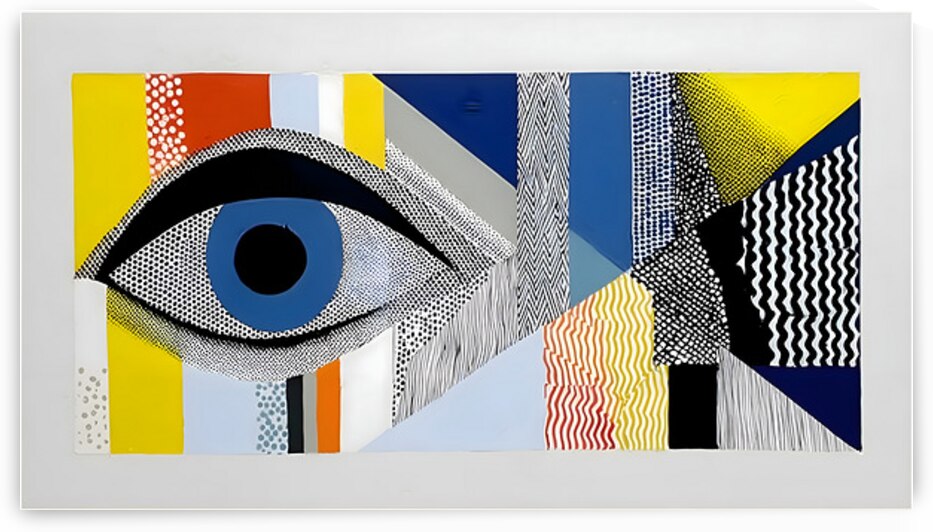 Blue-Eyed Geometry – Modern Surreal Eye Print by Savage Art Prints
