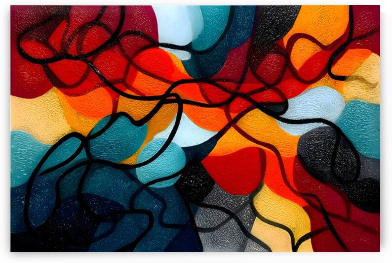 Stained-Glass Sunset – Mosaic Geometry Art Print by Savage Art Prints