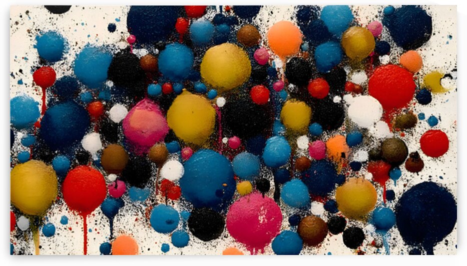 Balloon Room – Playful Pop-Color Abstract Print by Savage Art Prints