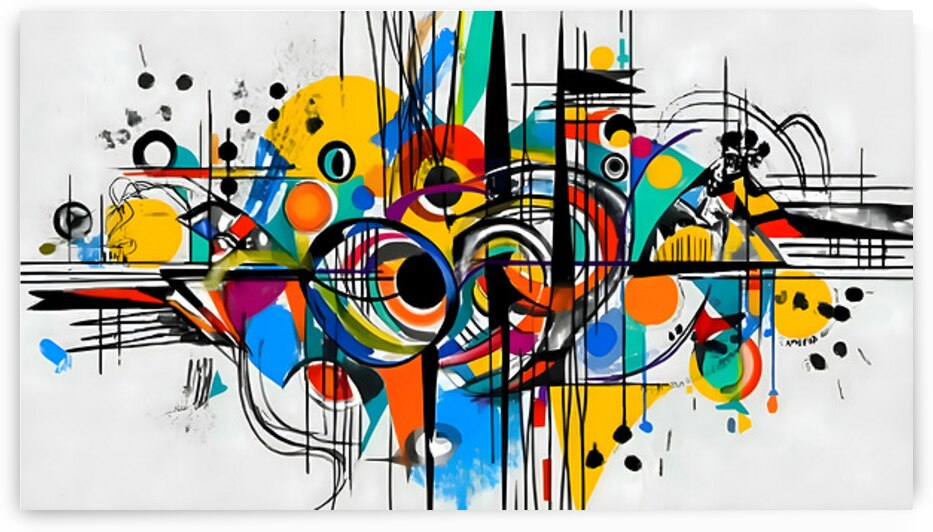 Tantrum – Explosive Line & Color Abstract Print by Savage Art Prints