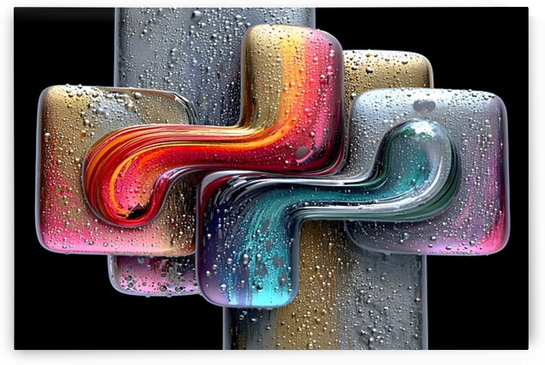 Puzzle Links – Interlocking Color Blocks Print by Savage Art Prints