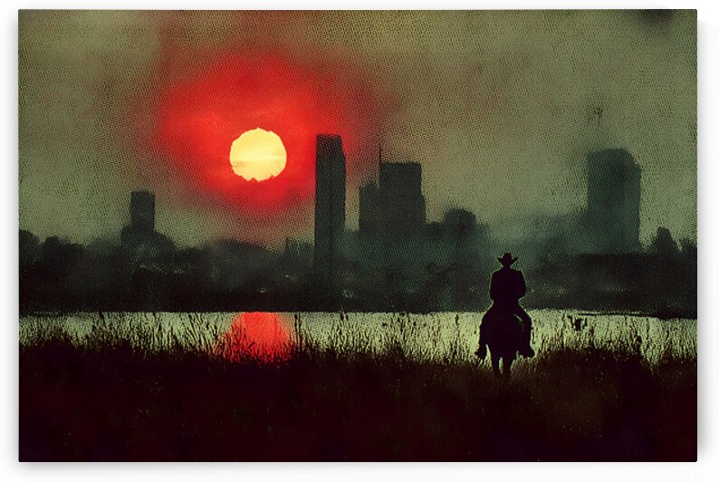 Urban Cowboy – Cinematic Urban Landscape Print by Savage Art Prints
