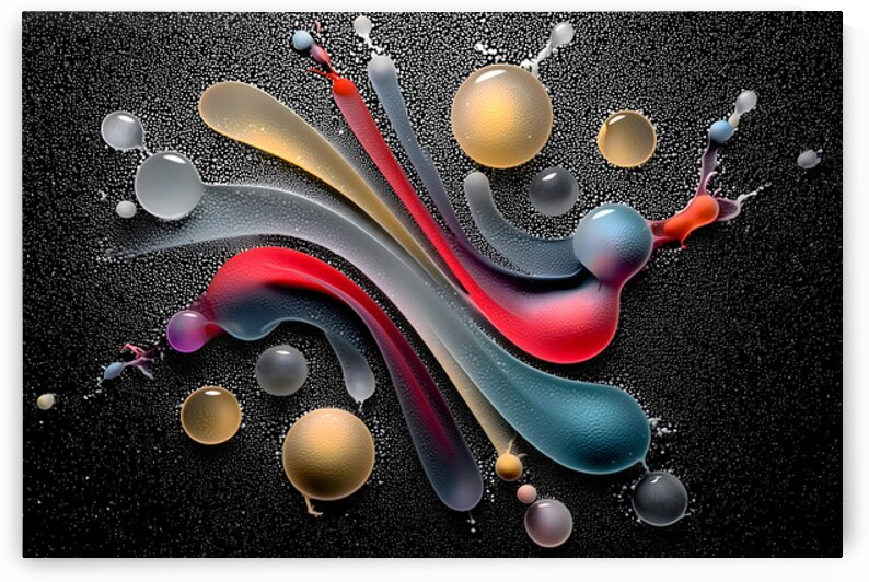 Rainbow Ribbon Rush – Night Glow Abstract Print by Savage Art Prints
