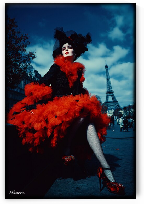 Lady in red in Paris FA 25 2x3  122 by Ksavera ART