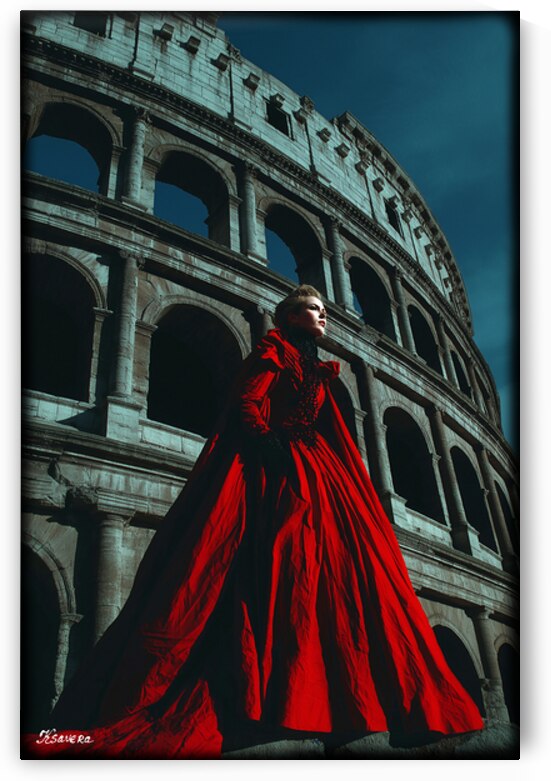Lady in Red in Rome FA 25 2x3  123 by Ksavera ART