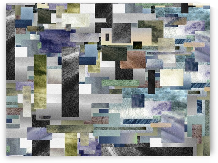 Gray Geometry Watercolor Geometrics Decorative Blocks XIII by Irina Sztukowski