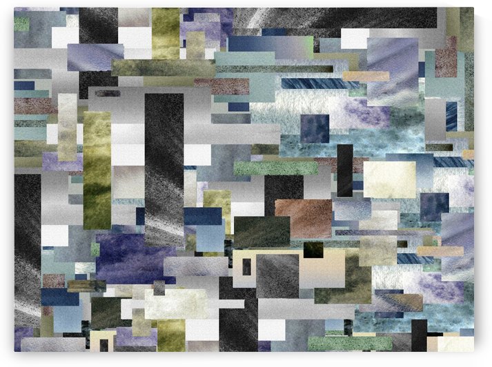 Gray Geometry Watercolor Geometrics Decorative Blocks XIV by Irina Sztukowski