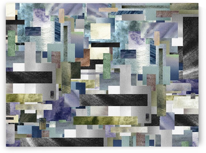 Gray Geometry Watercolor Geometrics Decorative Blocks XV by Irina Sztukowski