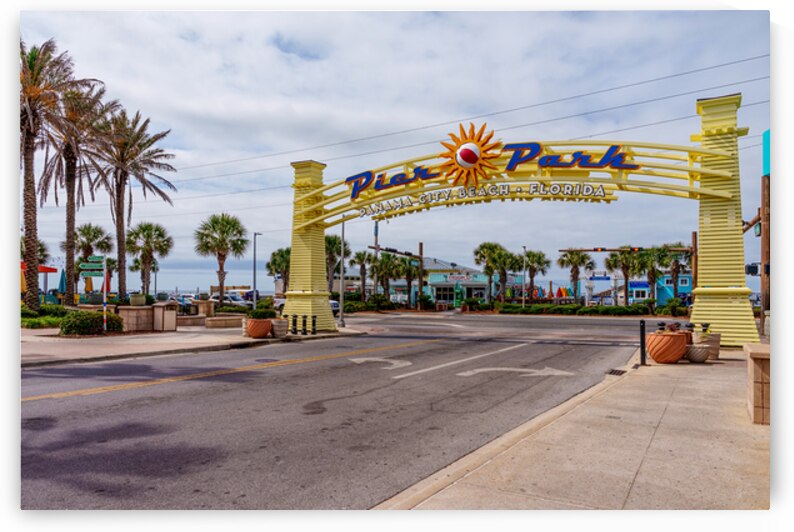 Panama Pier Park Sign Sidewalk View by Jennifer White