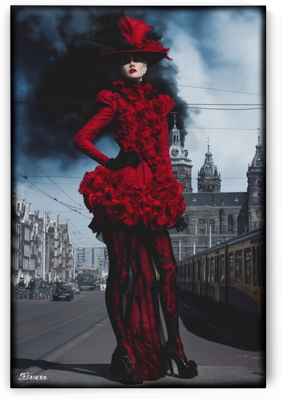 Lady in red FA 25 2x3  217 by Ksavera ART