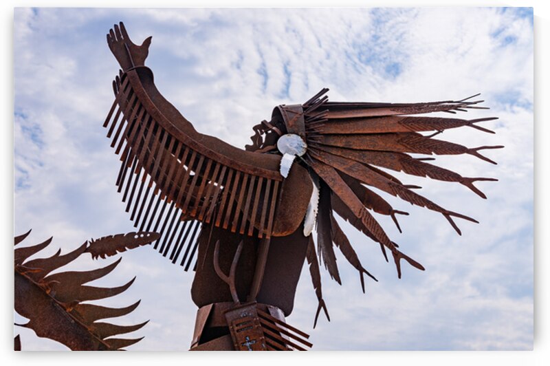 The Salmon Chief metal sculpture in Entiat City Park Washington  by Steve Heap