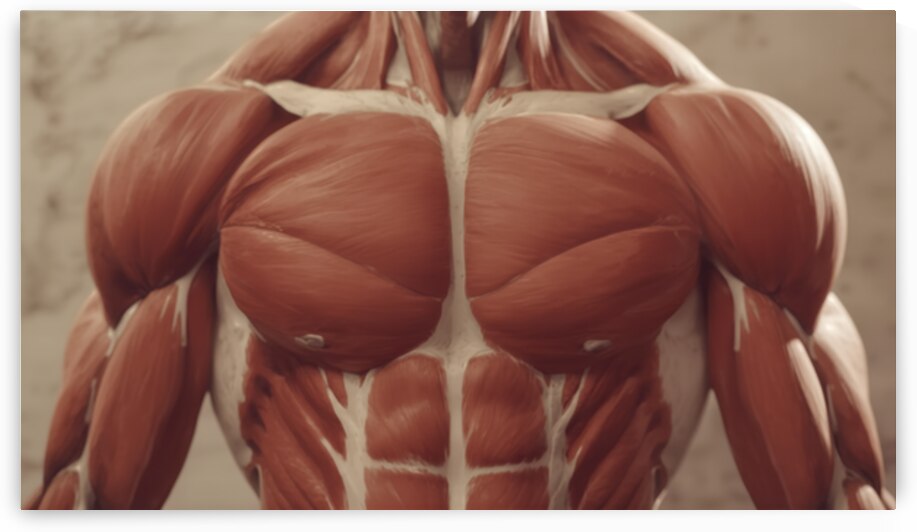 Core of Power — Chest & Torso Muscular Anatomy by MotivatePrints