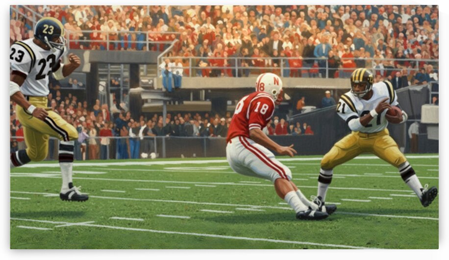 1970 Nebraska Cornhuskers Football Painting by Row One Brand