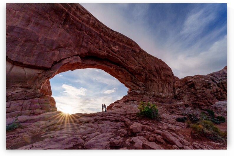 Sunrise Pause At Arches South Window by Jennifer White