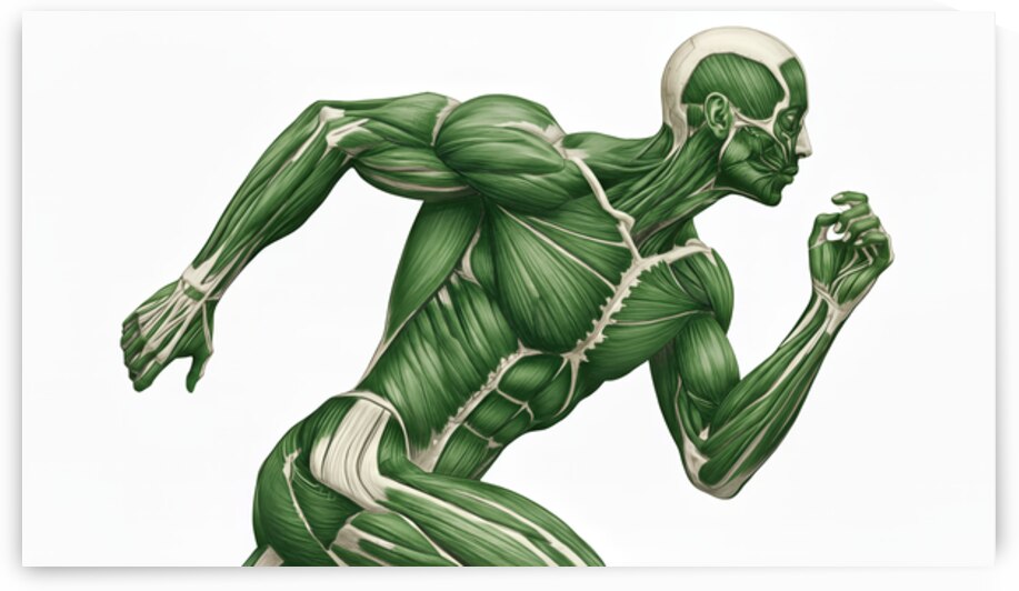 Greenback Velocity — Runner Muscular Anatomy by MotivatePrints