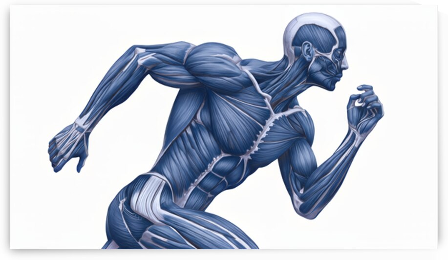 Cobalt Sprint — Muscular Anatomy in Motion by MotivatePrints
