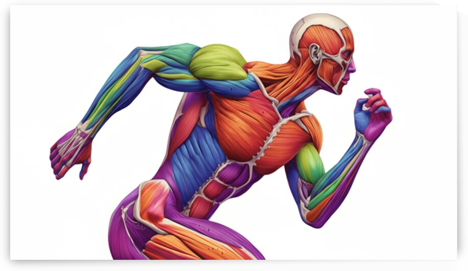 Spectrum Runner — Color-Coded Muscle Anatomy in Motion by MotivatePrints