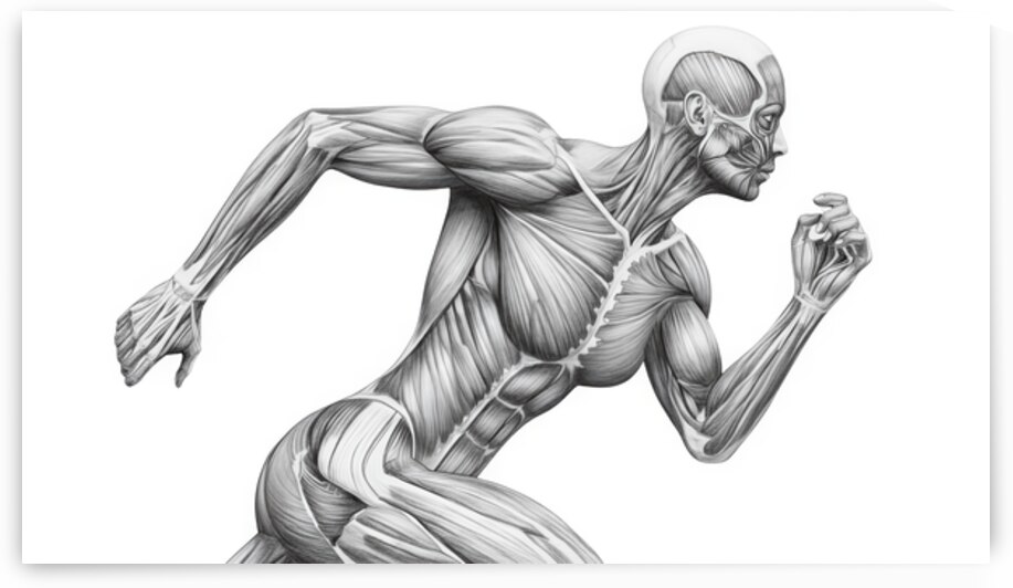 Anatomy in Motion — Graphite Female Runner Study by MotivatePrints