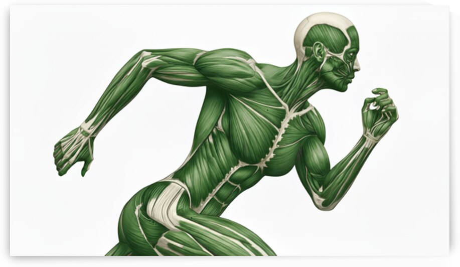 Human Muscle Anatomy in Motion –Greenback Female Energy Runner by MotivatePrints