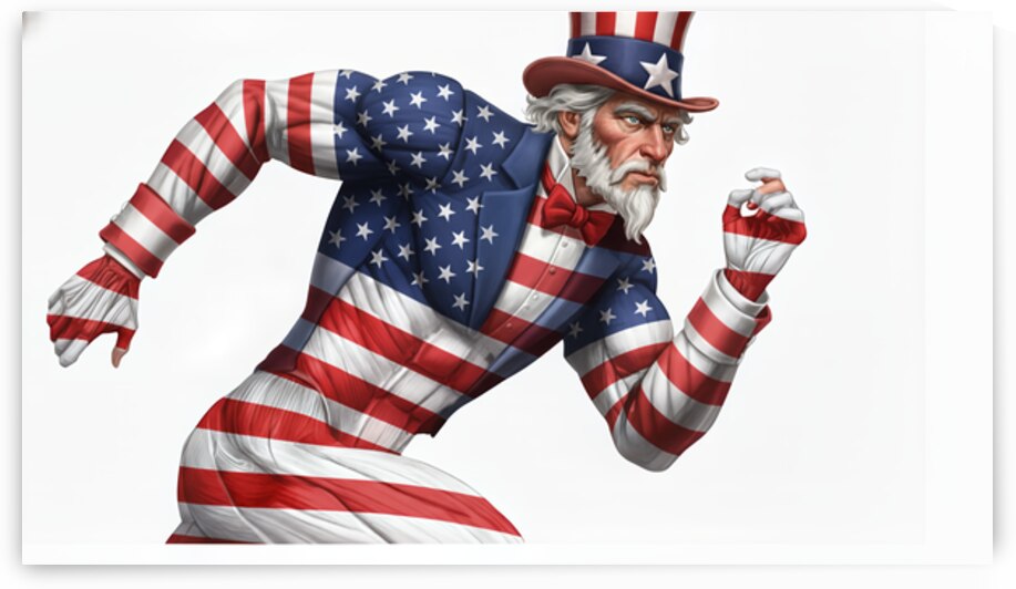 Stars  Strides — Uncle Sam on the Run by MotivatePrints