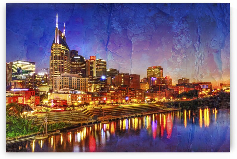 Artistic View of Nashville Skyline After Sunset by Shelia Hunt Photography