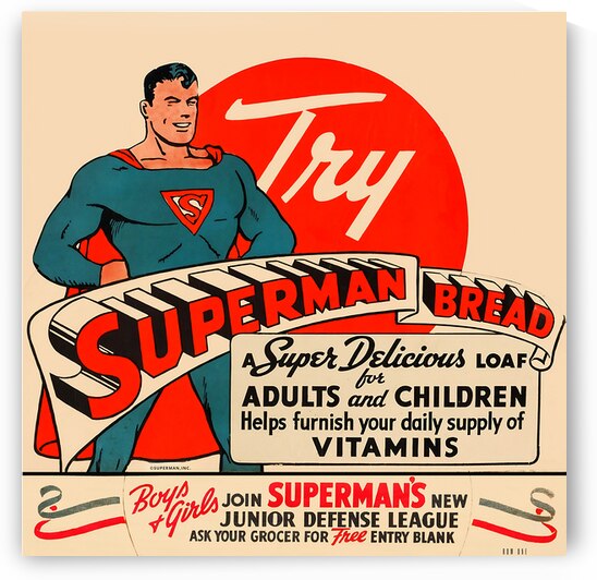 1941 Superman Bread Wall Art by Row One Brand
