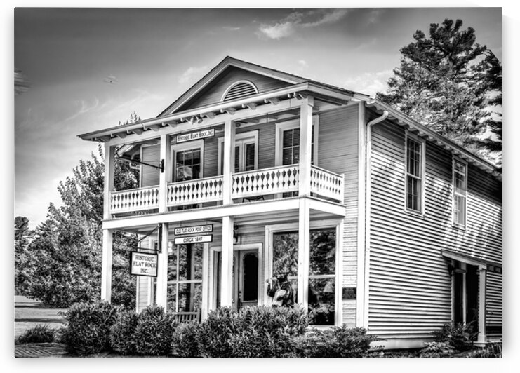 Historic Old Flat Rock Post Office Black and White by Shelia Hunt Photography