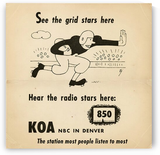 Vintage Denver Football KOA 850 Radio Ad by Row One Brand