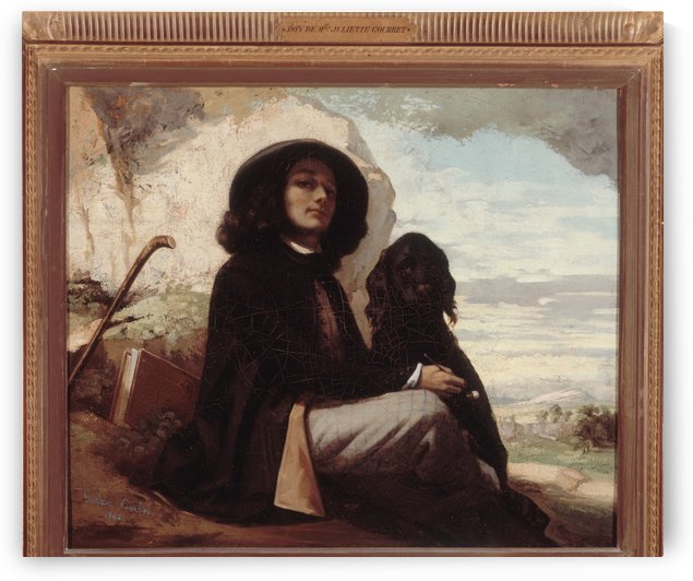 Autoportrait dit Courbet au chien noir by Gustave Courbet