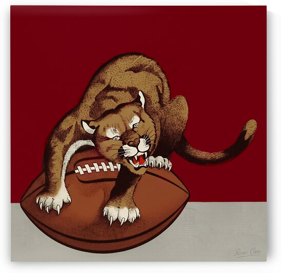 1950s Washington State Cougar Football Art by Row One Brand