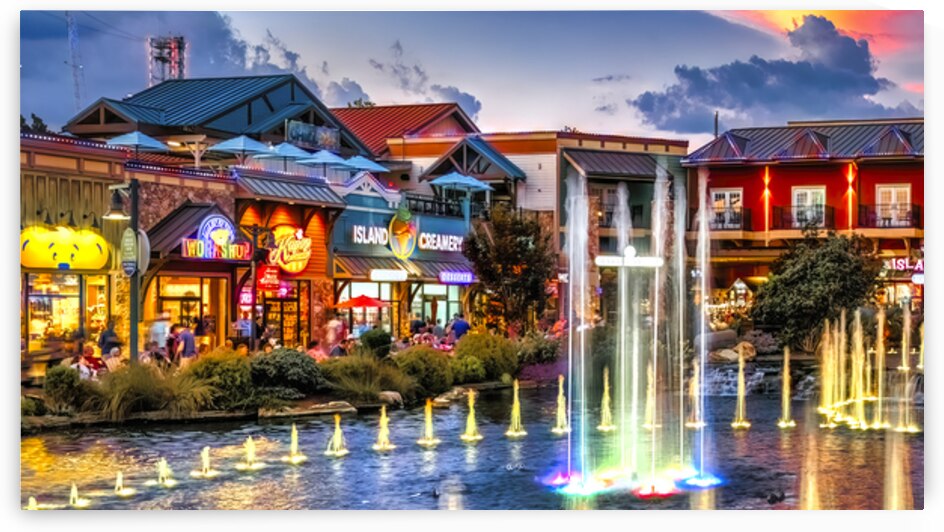 Shimmering Fountains at The Island Pigeon Forge TN by Shelia Hunt Photography