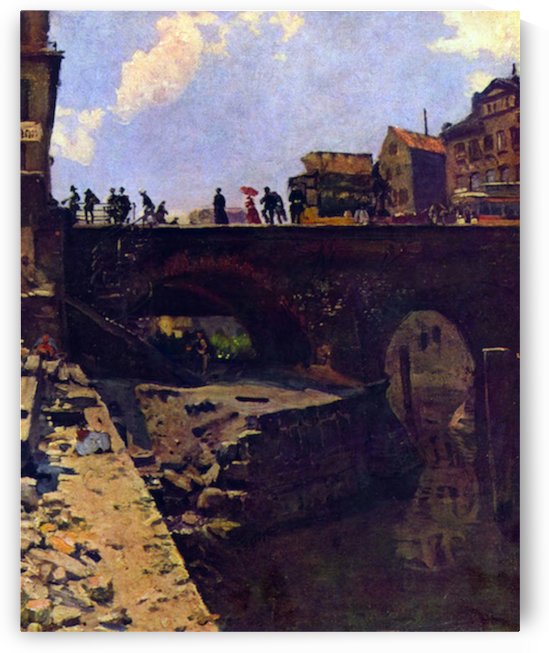 Bridge in a French city by Lepine