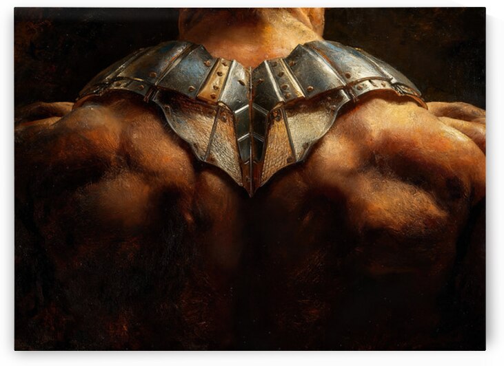 Strength of the Warrior — Armored Back in Shadow by MotivatePrints
