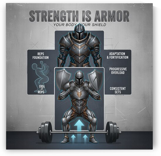 Strength is Armor — Your Body Your Shield by MotivatePrints