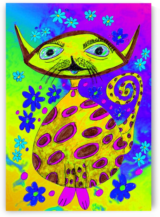 Abstract Colourful Cosmic Cat by Catriona Roberts Nature Photography and Designs