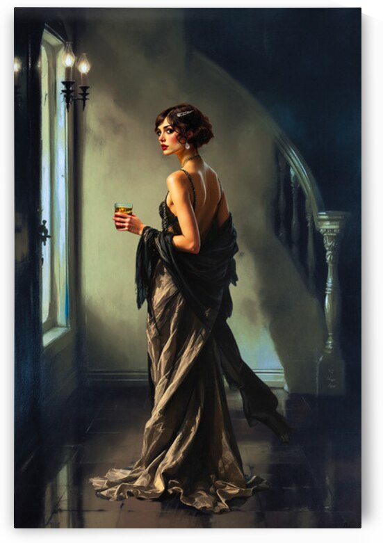 Art Deco Speakeasy Flapper Fine Art Print by Tricky Rabbit Art