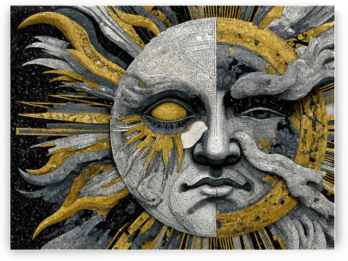Gilded Sun  Silver Moon – Celestial Wall Art Print by Savage Art Prints