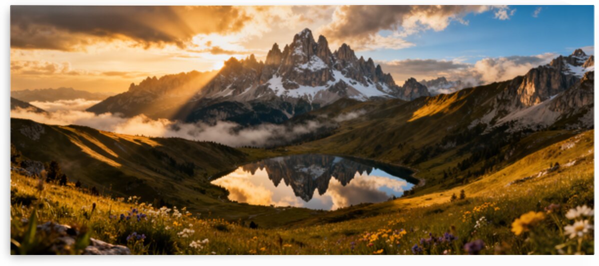 Crown of Light over the Mirror Lake by MotivatePrints