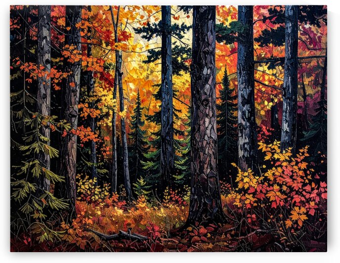 Dense Dark Fall Forest by Thea Menagh