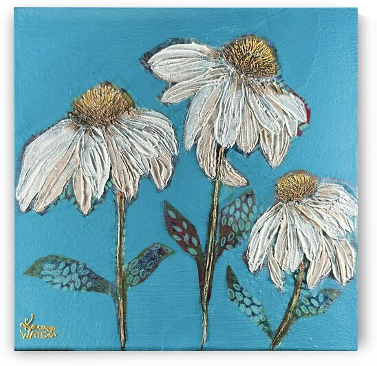 Grace To Rise Again Abstract Acrylic Floral Painting Print by Kara Waters