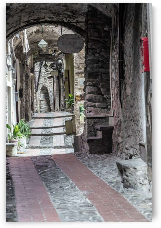 Ancient Carrugio Alley in the Medieval Village of Dolceacqua Ita by Paolo Modena