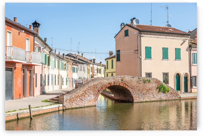 Comacchio Italy   traditional colored buildings in Comacchio vi by Paolo Modena