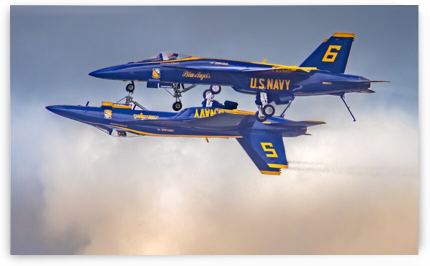Blue Angels in Belly to Belly Aerial Formation by Norma Brandsberg Photography