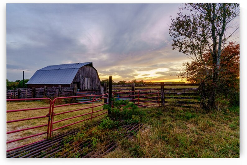 Ozarks Barn October Sunset by Jennifer White