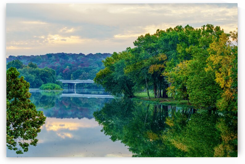 Early Autumn Reflections Lake Springfield by Jennifer White